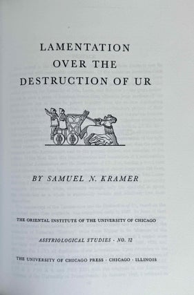 9 volumes of Assyriological studies, in XEROX. 1) Beiträge zum Assyrischen Wörterbuch, by Bruno Meissner. 2) The Sumerian prefix forms E- and I- in the time of the earlier princes from Lagas, by Arno Poebel. 3) Das appositionnel bestimmte Pronomen der 1. Pers. Sing. in den westsemitischen Inschriften und im Alten Testament, by Arno Poebel. 4) Beiträge zum Assyrischen Wörterbuch II, by Bruno Meissner. 5) Philological Notes on Eshnunna and its Inscriptions, by Thorkild Jakobsen. 6) The Sumerian prefix forms BE- and BI- in the time of the earlier princes from Lagas, by Samuel N. Kramer. 7) Studies in Akkadian Grammar, by Arno Poebel. 8) Lamentation over the Destruction of Ur, by Samuel N. Kramer. 9) The System of the Quadriliteral verb in Akkadian, by Alexander Heidel.