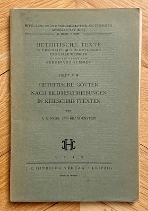 Item #M14840 Hethitische Götter nach Bildbeschreibungen in Keilschrifttexten. BRANDENSTEIN Carl...