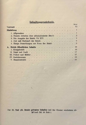 Altbabylonische Briefe. Aus der Vorderasiatischen Abteilung der Preussischen Staatsmuseen zu Berlin. 1. Teil.