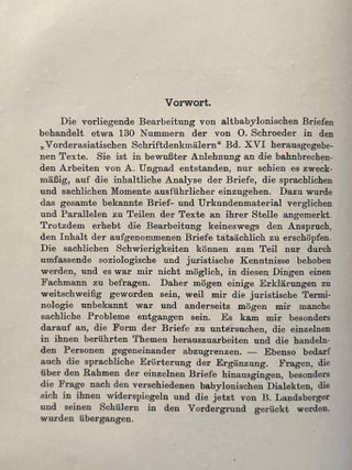 Altbabylonische Briefe. Aus der Vorderasiatischen Abteilung der Preussischen Staatsmuseen zu Berlin. 1. Teil.