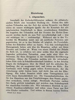Altbabylonische Briefe. Aus der Vorderasiatischen Abteilung der Preussischen Staatsmuseen zu Berlin. 1. Teil.