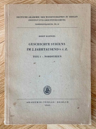 Item #M14878 Geschichte Syriens im 2. Jahrtausend v.u.Z. Teil 1: Nordsyrien. Teil 2: Mittel- und...