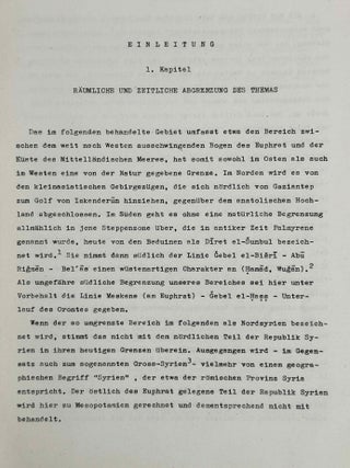 Geschichte Syriens im 2. Jahrtausend v.u.Z. Teil 1: Nordsyrien. Teil 2: Mittel- und S&uuml;dsyrien. Teil 3: Historische Geographie und allgemeine Darstellung. (complete set)
