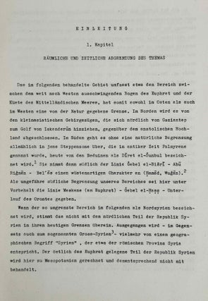Geschichte Syriens im 2. Jahrtausend v.u.Z. Teil 1: Nordsyrien. Teil 2: Mittel- und Südsyrien. Teil 3: Historische Geographie und allgemeine Darstellung. (complete set)