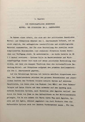 Geschichte Syriens im 2. Jahrtausend v.u.Z. Teil 1: Nordsyrien. Teil 2: Mittel- und Südsyrien. Teil 3: Historische Geographie und allgemeine Darstellung. (complete set)