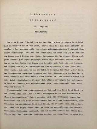 Geschichte Syriens im 2. Jahrtausend v.u.Z. Teil 1: Nordsyrien. Teil 2: Mittel- und S&uuml;dsyrien. Teil 3: Historische Geographie und allgemeine Darstellung. (complete set)