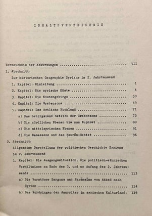 Geschichte Syriens im 2. Jahrtausend v.u.Z. Teil 1: Nordsyrien. Teil 2: Mittel- und Südsyrien. Teil 3: Historische Geographie und allgemeine Darstellung. (complete set)