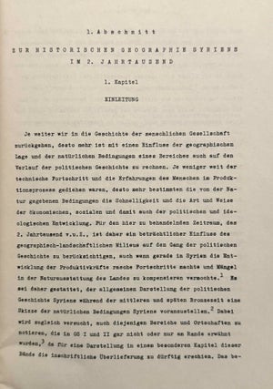 Geschichte Syriens im 2. Jahrtausend v.u.Z. Teil 1: Nordsyrien. Teil 2: Mittel- und Südsyrien. Teil 3: Historische Geographie und allgemeine Darstellung. (complete set)