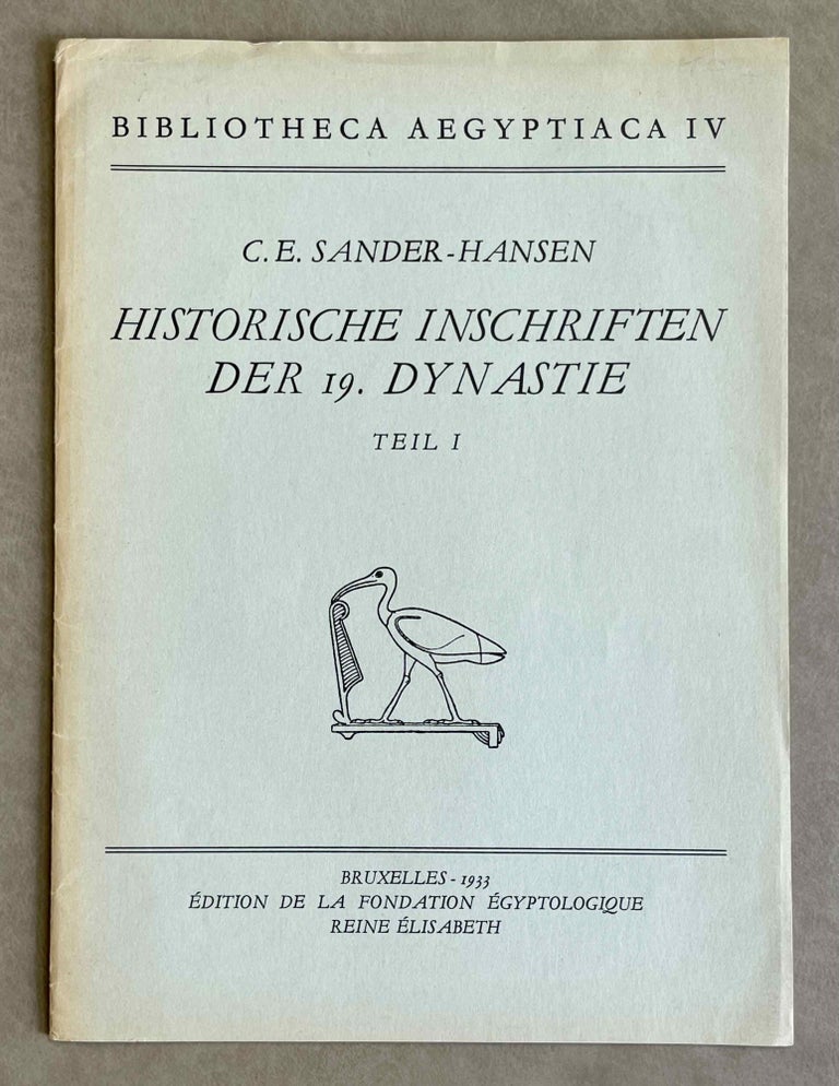 Item #M1487c Historische Inschriften der 19. Dynastie. Teil I [All published]. SANDER-HANSEN Constantin E.[newline]M1487c-00.jpeg