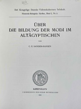 Über die Bildung der Modi im Altägyptischen