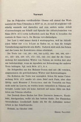 Glossar zu den altbabylonischen Urkunden aus Susa
