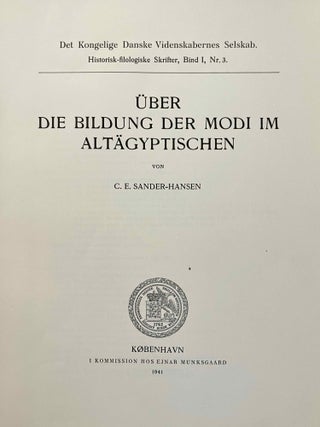 Über die Bildung der Modi im Altägyptischen