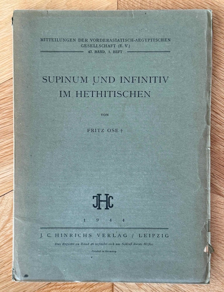 Item #M14918 Supinum und Infinitiv im Hethitischen. OSE Fritz.