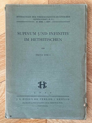 Item #M14918 Supinum und Infinitiv im Hethitischen. OSE Fritz