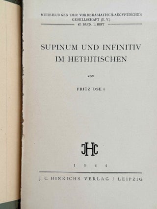 Supinum und Infinitiv im Hethitischen