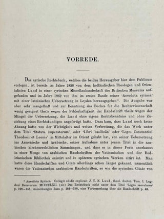 Syrisch-r&ouml;misches Rechtsbuch aus dem f&uuml;nften Jahrhundert