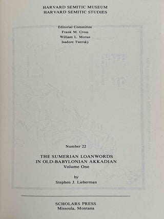 The Sumerian loanwords in Old-Babylonian Akkadian. Vol. 1: Prolegomena and evidence.