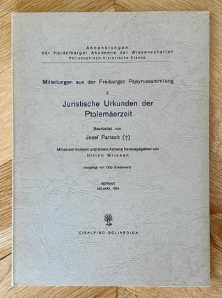 Item #M14937 Juristische Urkunden der Ptolemaerzeit (Mitteilungen aus der Freiburger...