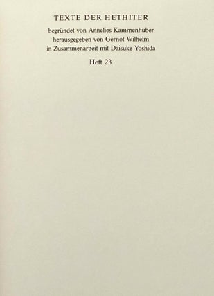 Akkadische Rituale aus Hattusa. Die Sammeltafel K Bo XXXVI 29 und verwandte Fragmente.