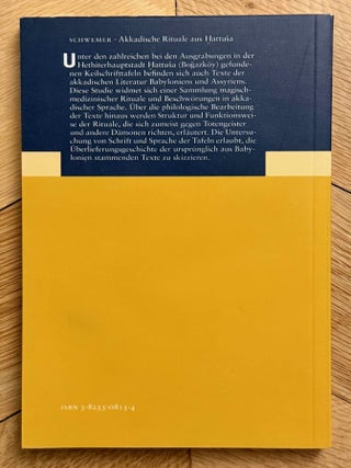 Akkadische Rituale aus Hattusa. Die Sammeltafel K Bo XXXVI 29 und verwandte Fragmente.