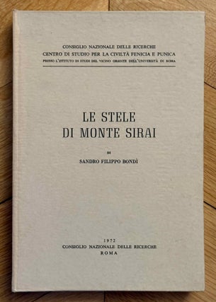Item #M14958 Le stele di Monte sirai. BONDI Sandro Filippo