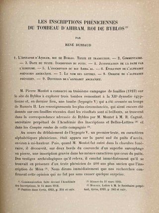 Les inscriptions ph&eacute;niciennes du tombeau d'Ahiram, roi de Byblos