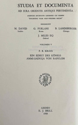 Ein Edikt des Königs Ammi-Saduqa von Babylon (XEROX)