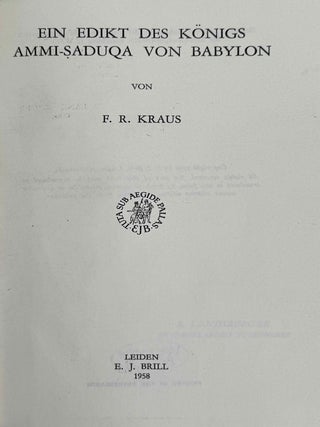 Ein Edikt des K&ouml;nigs Ammi-Saduqa von Babylon (XEROX)