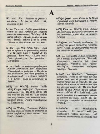 Diccionario del idioma Kaqchikel. Kaqchikel-Espa&ntilde;ol.