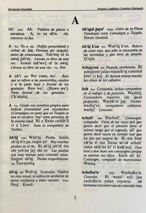 Diccionario del idioma Kaqchikel. Kaqchikel-Español.