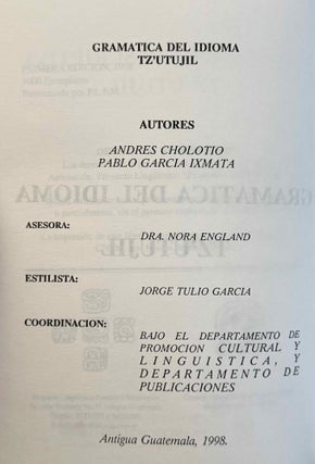 Gramática del idioma tz'utujil