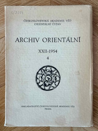 Item #M15010 Archiv Orientalni 22/4 (1954). AAE - Journal - Single issue