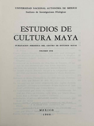 Estudios de cultura maya. Vol. XVII (1988).