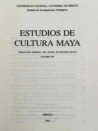 Estudios de cultura maya. Vol. XIX (1922).