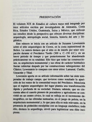 Estudios de cultura maya. Vol. XIX (1922).
