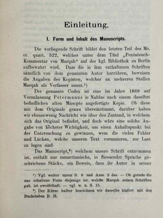 Des Samaritaners Marqah an die 22 Buchstaben, den Grundstock der hebr&auml;ischen Sprache ankn&uuml;pfende Abhandlung
