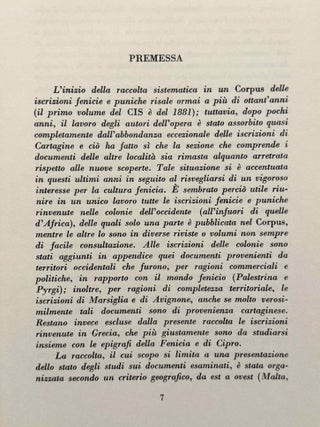 Le iscrizioni fenicie e puniche delle coloni in Occidente. Lavoro eseguito con contributo del C.N.R.