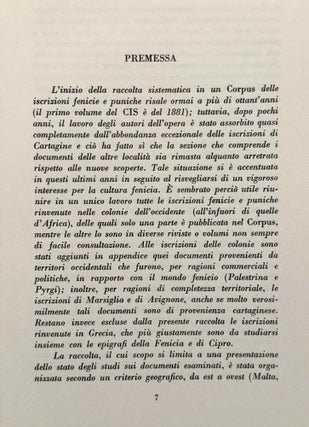 Le iscrizioni fenicie e puniche delle coloni in Occidente. Lavoro eseguito con contributo del C.N.R.