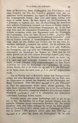 Syrisch-arabische Biographieen des Aristoteles. Syrische Commentare zur Eisagoge des Porphyrios. (Aristoteles bei den Syrern vom v.-viii. Jahrhundert. Syrische Texte, Band I).