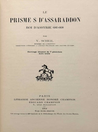 Le prisme S d'Assaraddon, roi d'Assyrie 681-668