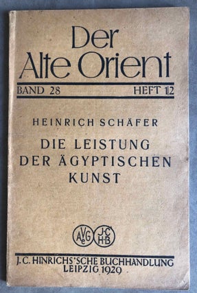 Item #M1505 Die Leistung der ägyptischen Kunst. SCHÄFER Heinrich
