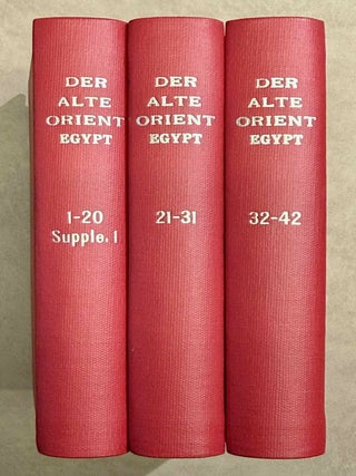 Item #M15051 Der alte Orient 1-40 + suppl. 1. EGYPT. Contains 23 titles, partly in XEROX. VOLUME...