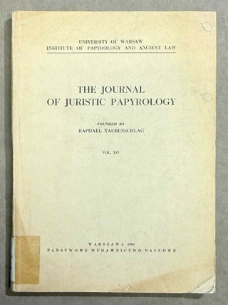 Item #M15052 The Journal of Juristic Papyrology. Vol. XIV (1962). AAE - Journal - Single issue
