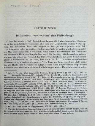 Mitteilungen des Instituts f&uuml;r Orientforschung, vol. 1 (1953) to 15 (1969). Set of 53 articles, which are all those related to EGYPT. Mostly in XEROX.