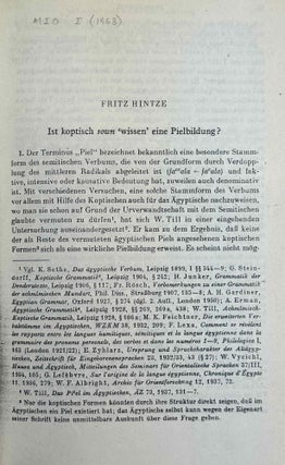 Mitteilungen des Instituts für Orientforschung, vol. 1 (1953) to 15 (1969). Set of 53 articles, which are all those related to EGYPT. Mostly in XEROX.