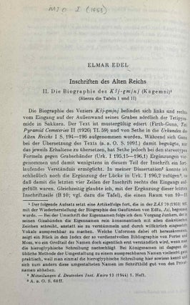 Mitteilungen des Instituts für Orientforschung, vol. 1 (1953) to 15 (1969). Set of 53 articles, which are all those related to EGYPT. Mostly in XEROX.