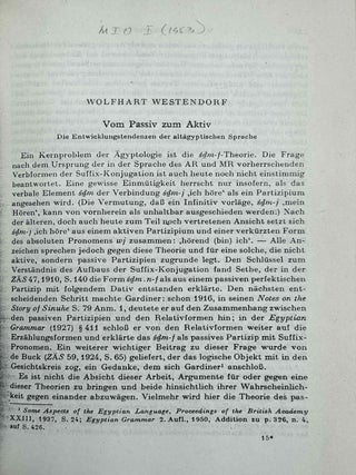 Mitteilungen des Instituts f&uuml;r Orientforschung, vol. 1 (1953) to 15 (1969). Set of 53 articles, which are all those related to EGYPT. Mostly in XEROX.