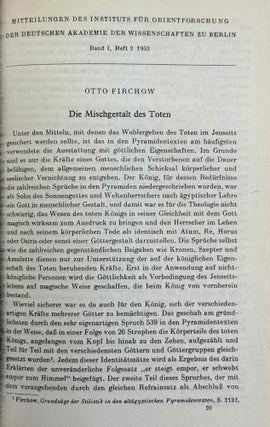 Mitteilungen des Instituts für Orientforschung, vol. 1 (1953) to 15 (1969). Set of 53 articles, which are all those related to EGYPT. Mostly in XEROX.