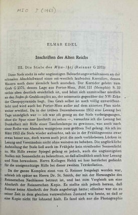 Mitteilungen des Instituts für Orientforschung, vol. 1 (1953) to 15 (1969). Set of 53 articles, which are all those related to EGYPT. Mostly in XEROX.