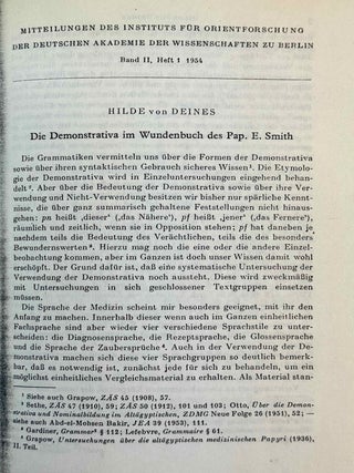 Mitteilungen des Instituts f&uuml;r Orientforschung, vol. 1 (1953) to 15 (1969). Set of 53 articles, which are all those related to EGYPT. Mostly in XEROX.